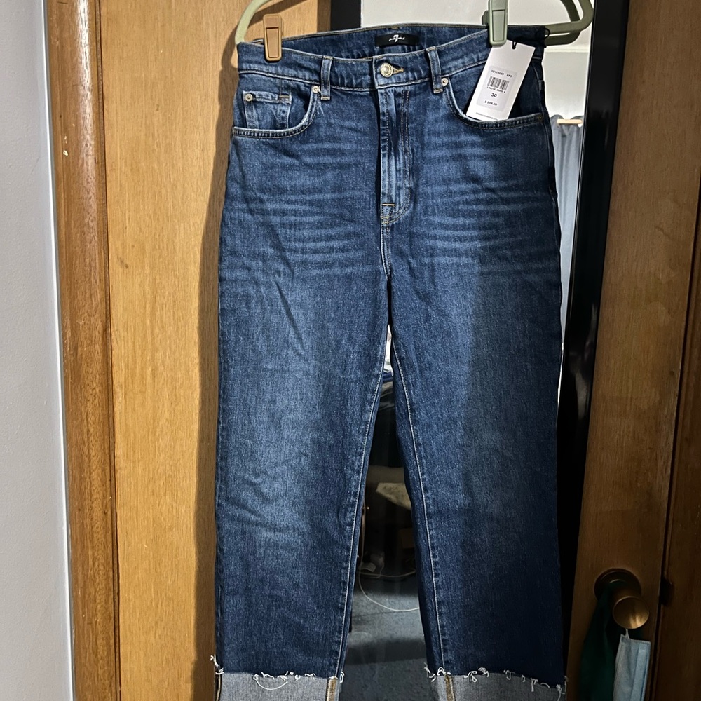 NWT 7 For All Mankind Logan Stovepipe Jeans size 30 in Explorer